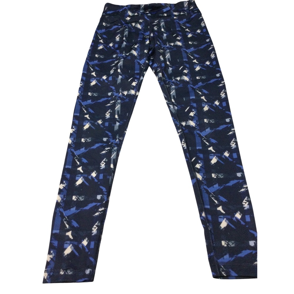 90 Degree by Reflex Womens Blue Abstract Print Yoga Leggings Size S Small